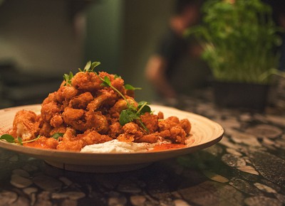 The temptation to steal this small mound of deliciously battered chicken and head for the nearest exit was all too real. Photo: Talyn Sherer