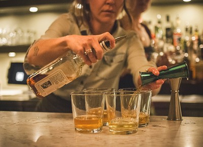 More and more cocktails are prepared to absolute perfection as the bartenders worked tirelessly to keep up with demand. Photo: Talyn Sherer