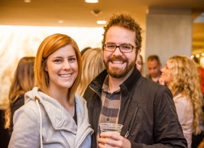 (L-R) Marcie Larson and Matt Bushman were thrilled to be a part of such a historical event. Photo: Talyn Sherer