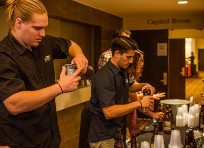 Behind the tables, the bartenders worked tirelessly to keep our thirst in line. Photo: Talyn Sherer