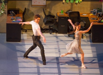 As the dancers take off, the audience is greeted by two of the three lovers in a passionate and conflicted love triangle. Photo: Talyn Sherer