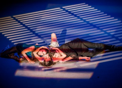 Our final scene underscores love triangle, complete with all three dancers embracing one another. Photo: Talyn Sherer