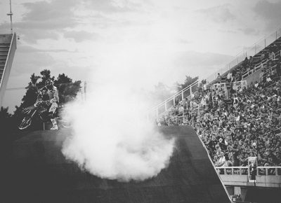 Chucking some celebration clouds. Photo: Matthew Windsor