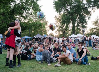 People chill and mingle with friends in between sets. Photo: JoSavagePhotography.com