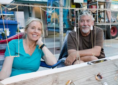 Owners of Rough Hewn, May and Kent Christensen, sell handcrafted necklaces, bracelets and rings made by Kent. Photo: JoSavagePhotography.com