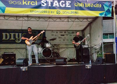 Alexander Ortega performs on Friday night at the KRCL Stage. Photo: @snowlenda