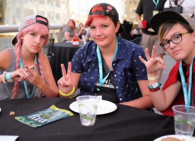 (L–R) Emma, Bella and Genya agree that Salt Lake has a unique art scene. Photo: John Barkiple