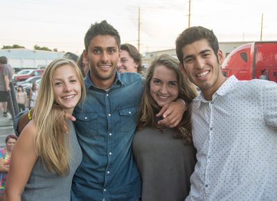 Elizabeth, John, Jessica and Ameen share some laughs Tuesday night at The Complex. Photo: Colton Marsala