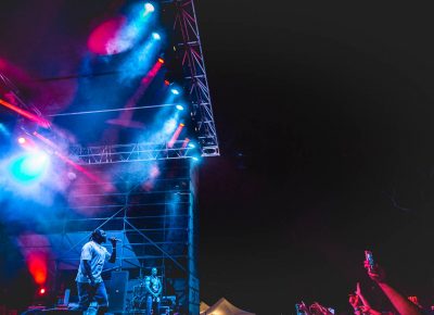 The crowd and Pusha T at Pioneer Park. Photo: Logan Sorenson / @Lmsorenson