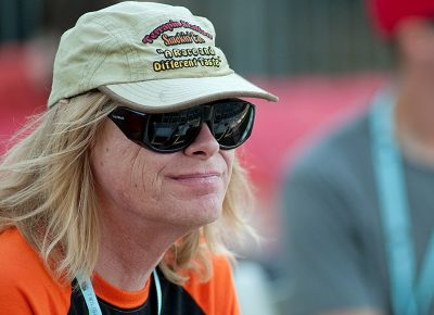 Mike Anderson, former daytime host at KUER, during a quiet moment before Jenny Lewis. Photo: Scott Frederick