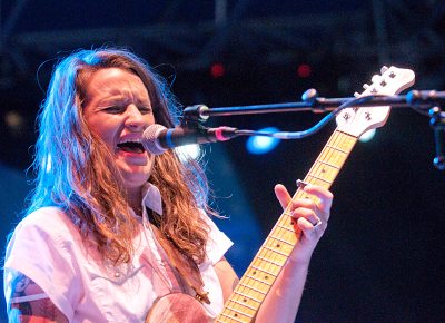 Megan McCormick singing and strumming. Photo: Scott Frederick