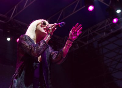 Phantogram's Sarah Barthel charms the crowd with her lilting vocals. Photo: Colton Marsala