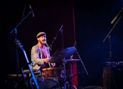 Drummer, percussionist and vocalist Ben Malament crushed on the drums. Photo: JoSavagePhotography.com