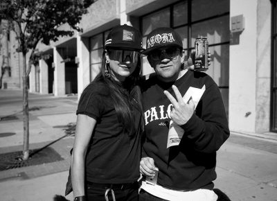 SLUG Executive Editor Angela Brown and Johnny Roughneck. Photo: Sam Milianta