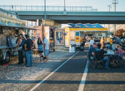 The street in front of The Fallout was shut down with food trucks and a Coors tent pouring draft beer. Photo: @clancycoop