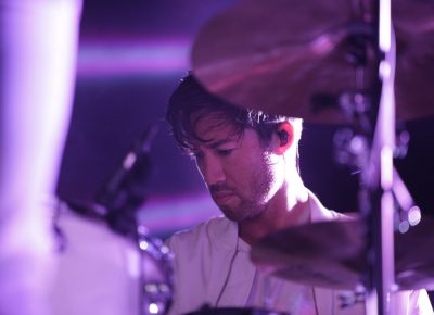 Drummer for Tegan and Sara, playing in Salt Lake City. Photo: @Lmsorenson