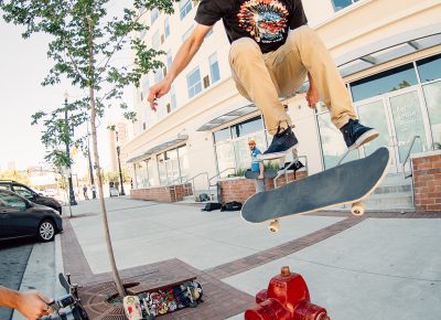 Fergie kickflips the hydrant with ease. Photo: Niels Jensen