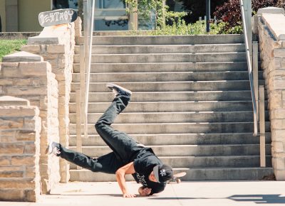 Mike Zaneli sacrifices his body attempting a big 14 at the U. Photo: Niels Jensen