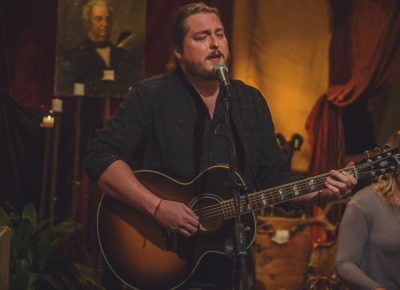 Scott Shepard from Book on Tapeworm gets intimate with his performance on Saturday night. Photo: Talyn Sherer