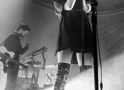 Shining underneath a giant disco ball, Phantogram mesmerize the crowd with their uplifting lyrics. Photo: ColtonMarsalaPhotography.com