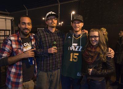 Hip-hop lovers enjoyed some drinks and laughs in the outside smoking area. Photo: ColtonMarsalaPhotography.com