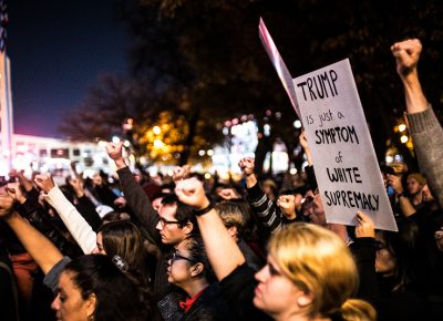 Protesters rally against Trump as a symptom of white supremacy. Photo: Dave Brewer & Gabe Mejia // Photo Collective Studios