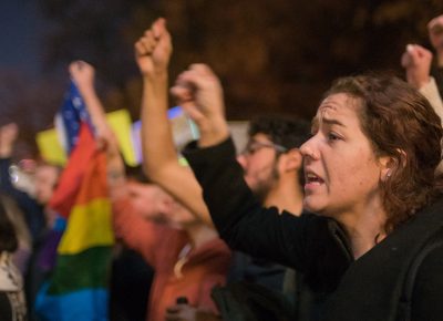 Concerned looks on the faces of protestors, who are scared but fighting for positive change. Photos: Dave Brewer & Gabe Mejia // Photo Collective Studios