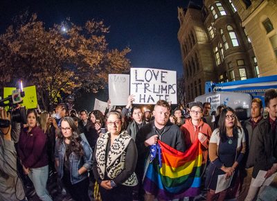 Local activists spread their message of love. Photo: Dave Brewer & Gabe Mejia // Photo Collective Studios