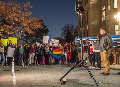 A number of individuals were given an opportunity to express their concerns and attempt to support a confused, mournful crowd of loving people. Photos: Dave Brewer & Gabe Mejia // Photo Collective Studios