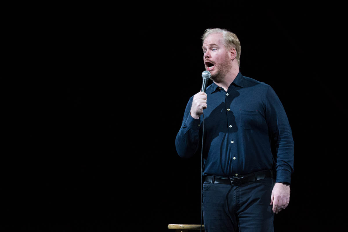 Jim Gaffigan tells audience members that he apprecites them coming out, but to not to try to convert him. Photo: Lmsorenson.net