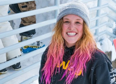 Sierra Jewett was all smiles before she was announced the winner of the Women’s open snow division. Photo: Jo Savage // @SavageDangerWolf