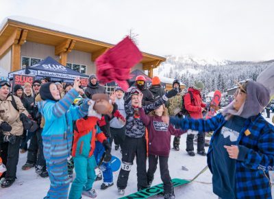 IZM Apparel did a heavy product toss after all heats were closed. The stoke was alive. Photo: Jo Savage // @SavageDangerWolf