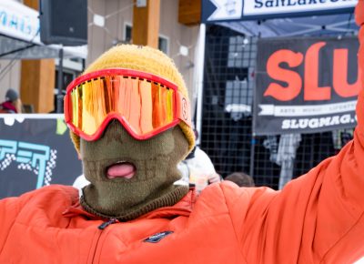 Pat Fava was getting silly in between laps in the Men’s Open Snow division. Photo: Jo Savage // @SavageDangerWolf