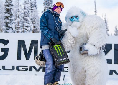 Women’s open ski winner Celine Fouqet. Photo: Jo Savage // @SavageDangerWolf