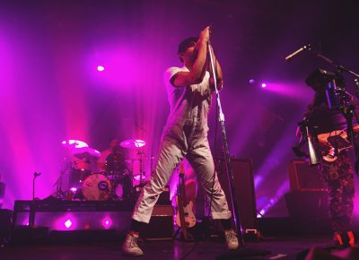 Young the Giant lead singer, Sameer Gadhia, is never shy about striking a pose. Photo: Talyn Sherer.