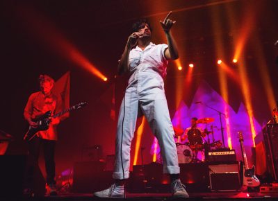 Sameer Gadhia looks off in a brief moment of curiosity while performing with his band Young the Giant. Photo: Talyn Sherer.