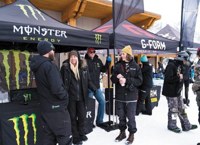 Spectators enjoying the show in front of the Monster Energy and G-From booths. Photo: Jo Savage // @SavageDangerWolf