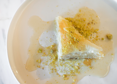 Laziz's pastry case is full of goodies like housemate baklava ($4). Photo: Talyn Sherer