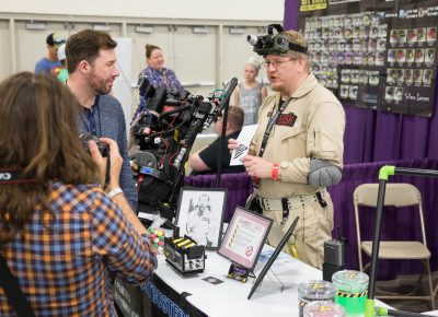 Ghostbusters of Salt Lake educate the public on the importance on proper ectoplasm storage and disposal. Photo: Lmsorenson.net