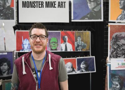 Monster Mike Art in the Artist Alley with his collection of spray paint portraits of popular characters. Photo: Lmsorenson.net