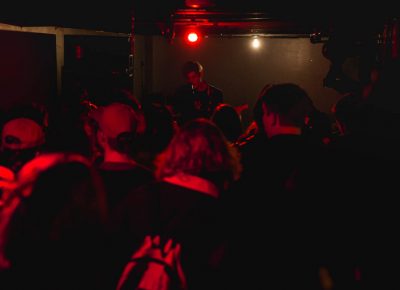 Live music played in the basement of Vague Space. Photo: Lmsorenson.net