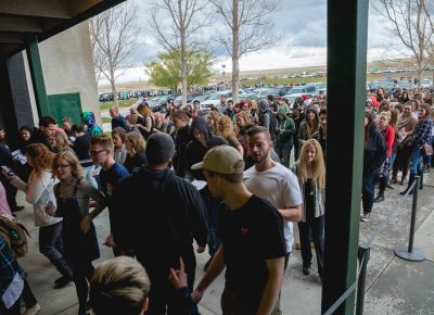 Fans make there way in as the doors open. Photo: Lmsorenson.net