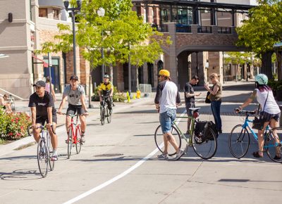 Riders showing up to the 5th Annual SLUG Cat at The Gateway fountain. Photo: @ca_visual