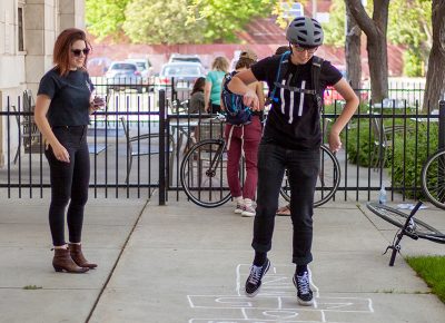 Playing hopscotch for points at the Rio Grand Cafe. Photo: @ca_visual