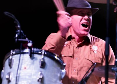 Drummer Matt Lynott of White Buffalo slamming down the beat for the folk outlaw feel. Photo: Lmsorenson.net