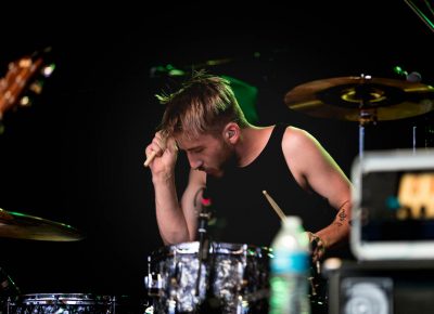 Drummer for flor playing his heart out for X96 Spring Thing. Photo: Logan Sorenson / Lmsorenson.net