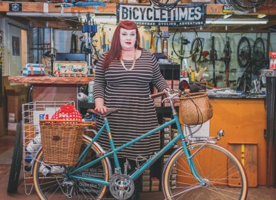 Tisha's bike, Betty, was built to her specification by Saturday Cycles. It is adorned with many personal touches. Photo: @clancycoop