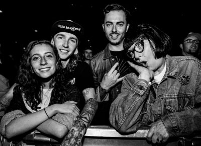 Rachel, Brian, Zach and Debby waiting to see the Gimme Gimmes. Photo: Gilbert Cisneros