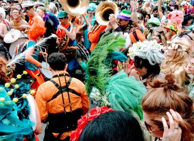 In the thick of colorful and vibrant Mardi Gras soup. Photo courtesy of Erika Longino.