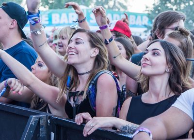 Fans enjoy the front row during Big Wild. Photo: ColtonMarsalaPhotography.com